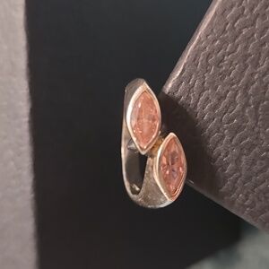 Elegant Silver and Pink Gemstone Women's Ring